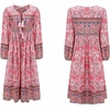 image:imageRVivimos Womens Long Sleeve Casual Boho Floral Midi DressesLightpink2