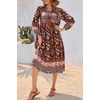 image:imageRVivimos Womens Long Sleeve Casual Boho Floral Midi DressesMultiblack