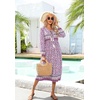 image:imageRVivimos Womens Long Sleeve Casual Boho Floral Midi DressesPinkpurple