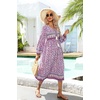 image:imageRVivimos Womens Long Sleeve Casual Boho Floral Midi DressesPinkpurple
