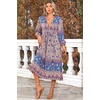 image:imageRVivimos Womens Long Sleeve Casual Boho Floral Midi DressesPurple