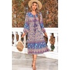 image:imageRVivimos Womens Long Sleeve Casual Boho Floral Midi DressesPurple