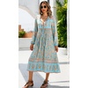 image:imageRVivimos Womens Long Sleeve Casual Boho Floral Midi DressesSkyblue1