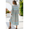 image:imageRVivimos Womens Long Sleeve Casual Boho Floral Midi DressesSkyblue1