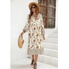 image:imageRVivimos Womens Long Sleeve Casual Boho Floral Midi DressesWhite