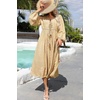 image:imageRVivimos Womens Long Sleeve Casual Boho Floral Midi DressesYellow