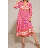 image:imageRVivimos Womens Long Sleeve Floral V Neck Bohemian Midi DressLilac