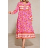 image:imageRVivimos Womens Long Sleeve Floral V Neck Bohemian Midi DressLilac