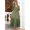 image:imageRVivimos Womens Summer V Neck Floral Print Boho Midi DressArmygreen