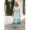 image:imageRVivimos Womens Summer V Neck Floral Print Boho Midi DressBlueturquoisefloral