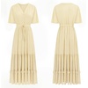 image:imageRVivimos Womens Summer V Neck Floral Print Boho Midi DressLight Yellow