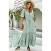 image:imageRVivimos Womens Summer V Neck Floral Print Boho Midi DressSagegreen