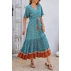 image:imageRVivimos Womens Summer V Neck Floral Print Boho Midi DressTealfloral
