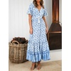 image:imageRVivimos Womens Summer V Neck Floral Print Boho Midi DressWhite