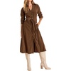 image:imageRVivimos Womens Fall Winter Corduroy Button Down Midi DressBrown
