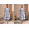 image:imageRVivimos Womens Long Sleeve Floral V Neck Bohemian Midi DressPaleblue
