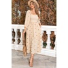 image:imageRVivimos Womens Cotton Floral Embroidered Boho Midi Dress with PocketsBeige