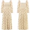 image:imageRVivimos Womens Cotton Floral Embroidered Boho Midi Dress with PocketsBeige
