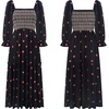 image:imageRVivimos Womens Cotton Floral Embroidered Boho Midi Dress with PocketsBlack