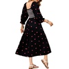 image:imageRVivimos Womens Cotton Floral Embroidered Boho Midi Dress with PocketsBlack