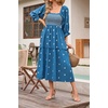 image:imageRVivimos Womens Cotton Floral Embroidered Boho Midi Dress with PocketsDarkblue