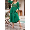 image:imageRVivimos Womens Cotton Floral Embroidered Boho Midi Dress with PocketsGreen