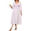 image:imageRVivimos Womens Cotton Floral Embroidered Boho Midi Dress with PocketsLight Pink