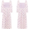 image:imageRVivimos Womens Cotton Floral Embroidered Boho Midi Dress with PocketsLight Pink