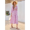 image:imageRVivimos Womens Cotton Floral Embroidered Boho Midi Dress with PocketsLightpurple