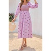 image:imageRVivimos Womens Cotton Floral Embroidered Boho Midi Dress with PocketsLightpurple