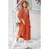image:imageRVivimos Womens Cotton Floral Embroidered Boho Midi Dress with PocketsRustbrown