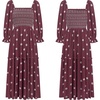 image:imageRVivimos Womens Cotton Floral Embroidered Boho Midi Dress with PocketsWine Red