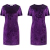 image:imageRVivimos Womens Crushed Velvet Short Sleeve Mini DressDarkpurple