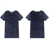 image:imageRVivimos Womens Crushed Velvet Short Sleeve Mini DressNavyblue