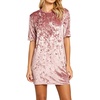 image:imageRVivimos Womens Crushed Velvet Short Sleeve Mini DressPink