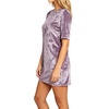 image:imageRVivimos Womens Crushed Velvet Short Sleeve Mini DressPurple