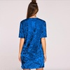 image:imageRVivimos Womens Crushed Velvet Short Sleeve Mini DressRoyal Blue