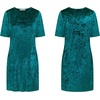 image:imageRVivimos Womens Crushed Velvet Short Sleeve Mini DressTeal