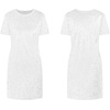 image:imageRVivimos Womens Crushed Velvet Short Sleeve Mini DressWhite