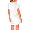 image:imageRVivimos Womens Crushed Velvet Short Sleeve Mini DressWhite