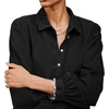 image:imageRVivimos Womens Fall Cotton Corduroy Button Up Midi DressBlack