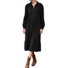 image:imageRVivimos Womens Fall Cotton Corduroy Button Up Midi DressBlack