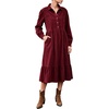 image:imageRVivimos Womens Fall Cotton Corduroy Button Up Midi DressWine Red