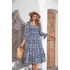 image:imageRVivimos Womens Puff Sleeve Bow OffShoulder Midi DressDarkbluefloral