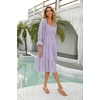 image:imageRVivimos Womens Puff Sleeve Bow OffShoulder Midi DressLavender