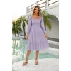 image:imageRVivimos Womens Puff Sleeve Bow OffShoulder Midi DressLavender