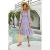 image:imageRVivimos Womens Puff Sleeve Bow OffShoulder Midi DressLavender