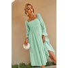 image:imageRVivimos Womens Puff Sleeve Bow OffShoulder Midi DressLightgreen