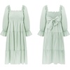 image:imageRVivimos Womens Puff Sleeve Bow OffShoulder Midi DressPlaidgreen