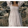 image:imageRVivimos Womens Puff Sleeve Bow OffShoulder Midi DressPlaidkhaki